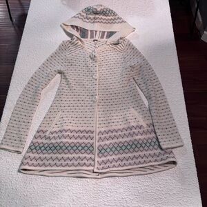 Free People Hooded Fair Isle Cardigan Boho Cottagecore, XS
